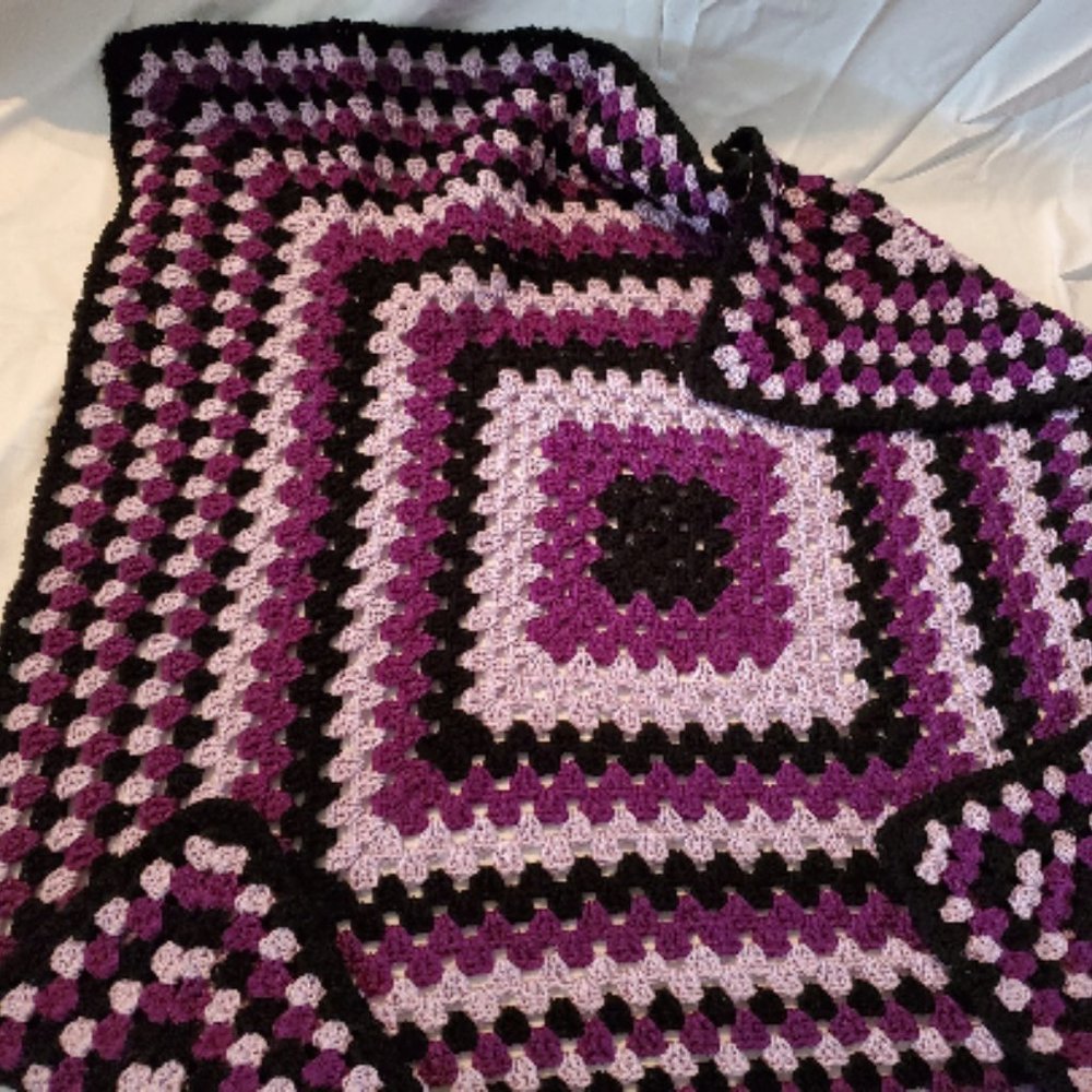 Crochet Mad For Purple Baby Blanket/New